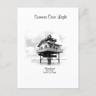 EINZELNE COVE LIGHTHOUSE - POSTCARD POSTKARTE