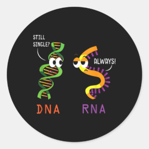 Einzelne DNA RNA Lustiger Wissenschaftsbiologie-Le Runder Aufkleber