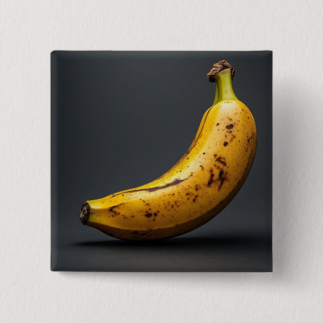 Einzelne isolierte Banane und ihr Schatten Button (Vorderseite)