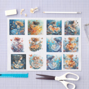 Einzelne Mädchen aus dem Meer Dekorative Papiere Seidenpapier