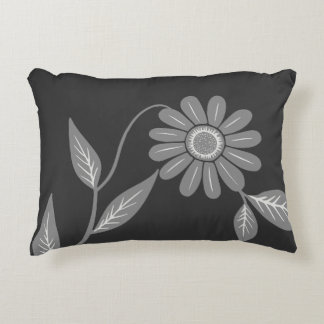 Einzelne Mid Century Daisy Holzkohle Dekokissen