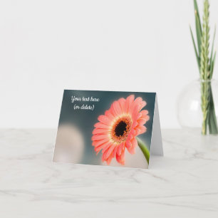 Einzelne rosa Gerbera-Grußkarte Karte
