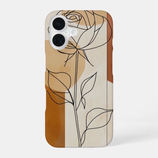 Einzelne Rosenlinie iPhone 16 Hülle (Rückseite)