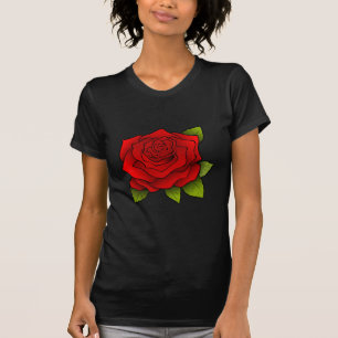 Einzelne Rote Rose T-Shirt