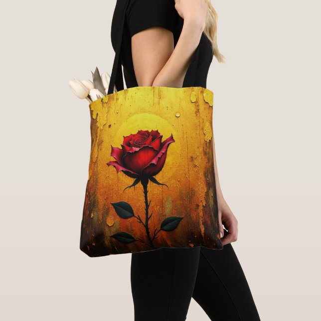 Einzelne rote Rose Tasche (Von Nahem)