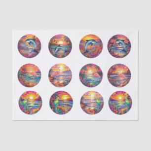 Einzelne tropische Sonnenuntergänge Decoupage Seidenpapier