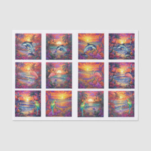 Einzelne tropische Sonnenuntergänge Decoupage Seidenpapier