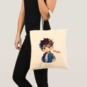 Einzelner Anime-Junge Tragetasche