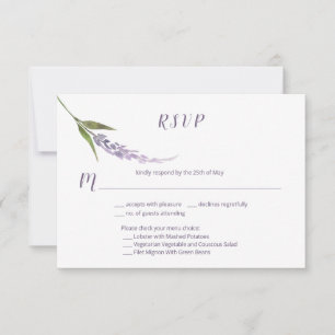 Einzelner Blumenstiel Lila Lavendel   RSVP Karte