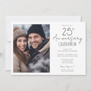 Einzelnes Foto zum 25. Hochzeitstag Einladung