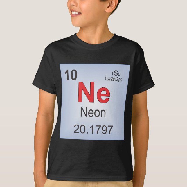 Einzelnes Neonelement des Periodensystems T-Shirt (Vorderseite)