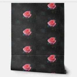 Einzelnes Rosenmuster in Rosa Tapete