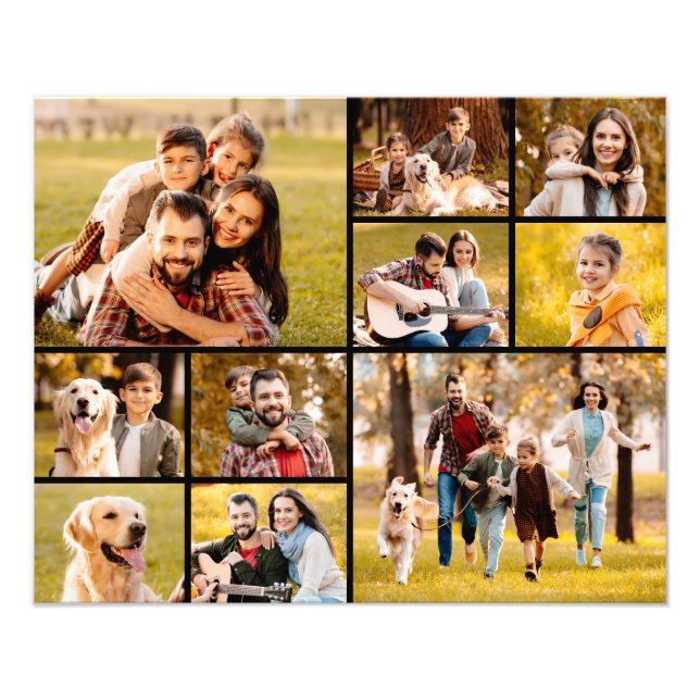Einzigartig 10 FotoCollage Einfach Schwarz Fotodruck (Vorne)