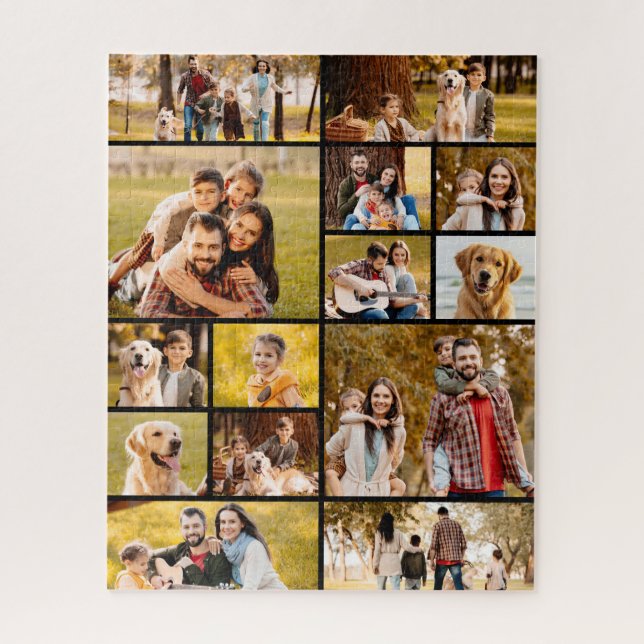 Einzigartig 14 FotoCollage Einfach Schwarz (Vertikal)