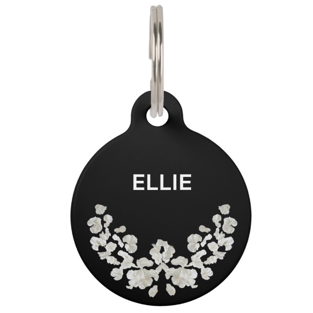 Einzigartig Anpassbar Mit Blumen Haustiermarke (Vorderseite)