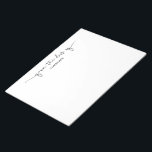 Einzigartig aus dem Schreibtisch des Schwarz-weiße Notizblock<br><div class="desc">Niedliche Schwarzweiß-Notenkarte mit Swashes und personalisiertem Namen. Ideal für Notizen, Listen, Geschenkgutscheine und vieles mehr.</div>