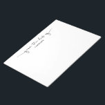 Einzigartig aus dem Schreibtisch des Schwarz-weiße Notizblock<br><div class="desc">Niedliche Schwarzweiß-Notenkarte mit Swashes und personalisiertem Namen. Ideal für Notizen,  Listen,  Geschenkgutscheine und vieles mehr.</div>