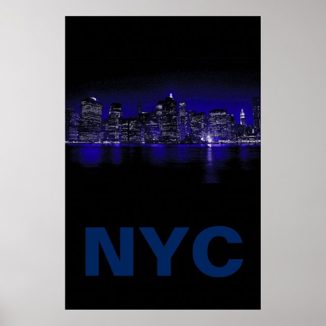 Einzigartig Blue New York City Poster (Vorne)