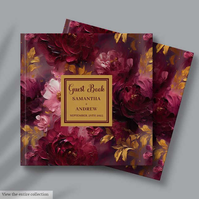 Einzigartig Blush Burgundy Gold Boho Wedding Gäste Gästebuch (Unique Blush Burgundy Gold Boho Wedding Guest Book)