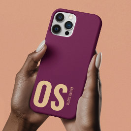 Einzigartig Bold Monogram Typografie Burgundy Case-Mate iPhone Hülle
