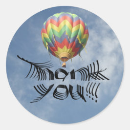 Einzigartig danke Ihnen Telescoping Text Hot Air B Runder Aufkleber