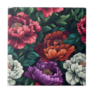 Einzigartig dekorative Peonies-Fliesen für einen d Fliese