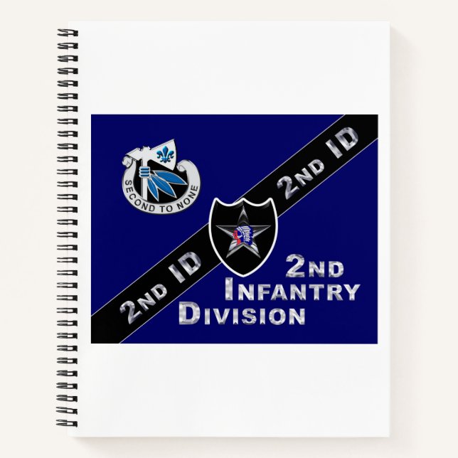 Einzigartig entworfene 2. Infanterie-Geschenkidee Notizbuch (Vorderseite)