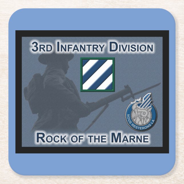 Einzigartig entworfene 3. Infanteriedivision-Gesch Rechteckiger Pappuntersetzer (Vorderseite)