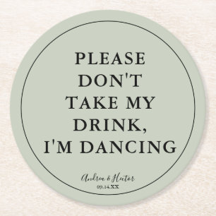 Einzigartig Eukalyptus Grün Bitte nimm meinen Drin Runder Pappuntersetzer