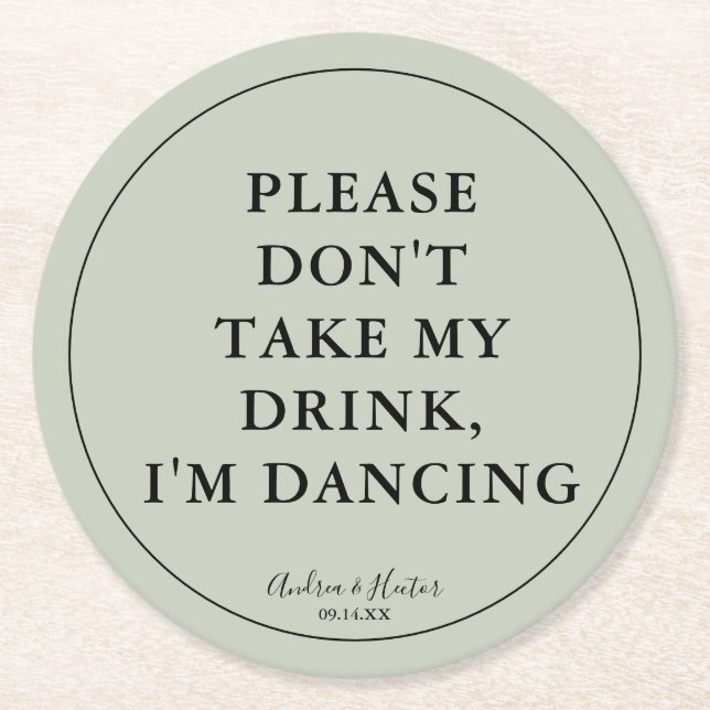 Einzigartig Eukalyptus Grün Bitte nimm meinen Drin Runder Pappuntersetzer (Vorderseite)