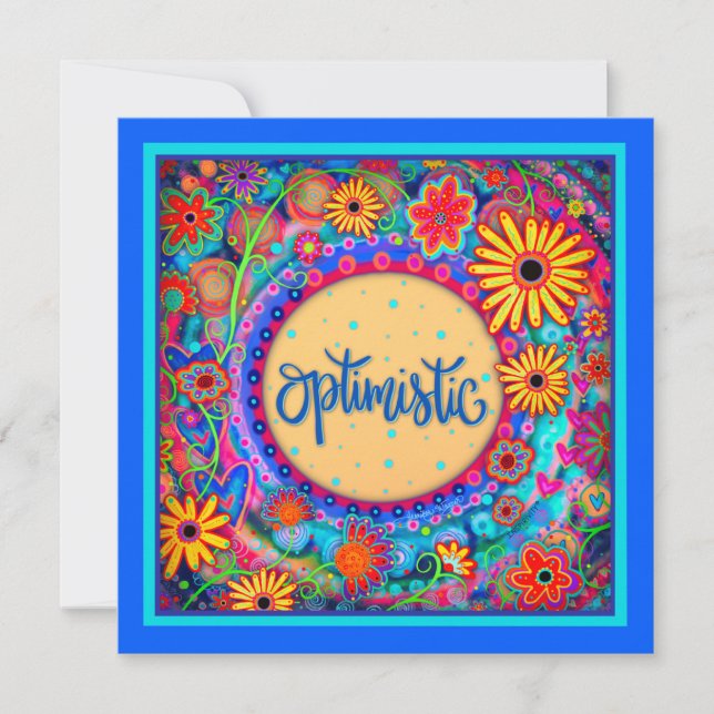 Einzigartig farbenfroher Blumenspass Whimsical Opt Karte (Vorderseite)