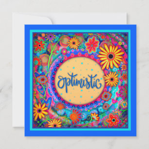Einzigartig farbenfroher Blumenspass Whimsical Opt Karte