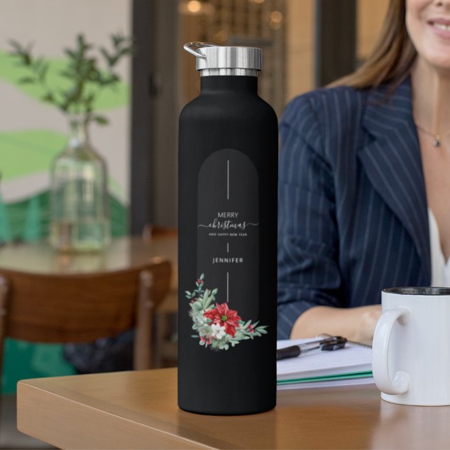 Einzigartig frohe Weihnachten Minimalistische Cust Trinkflasche (Von Creator hochgeladen)