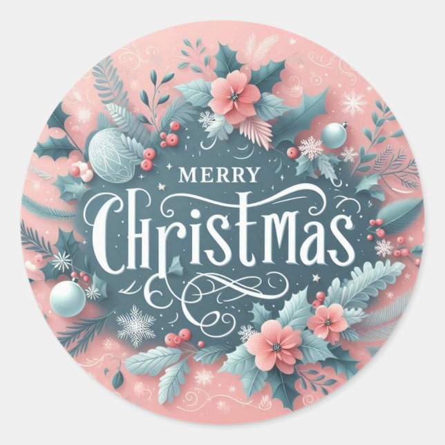 Einzigartig Frohe Weihnachtsaufkleber Runder Aufkleber (Vorderseite)
