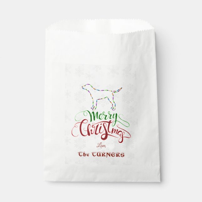 Einzigartig Frohe Weihnachtsleuchten Dog Monogramm Geschenktütchen (Vorderseite)