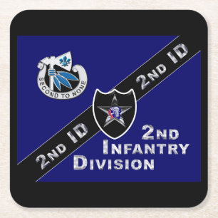 Einzigartig gestaltete 2. Infanteriedivision Rechteckiger Pappuntersetzer