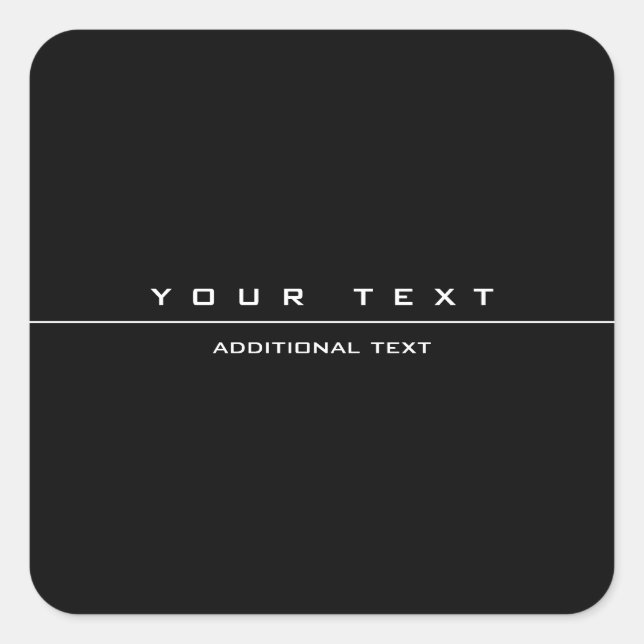 Einzigartig gestyltes Schwarz & Weiß Quadratischer Aufkleber (Vorderseite)