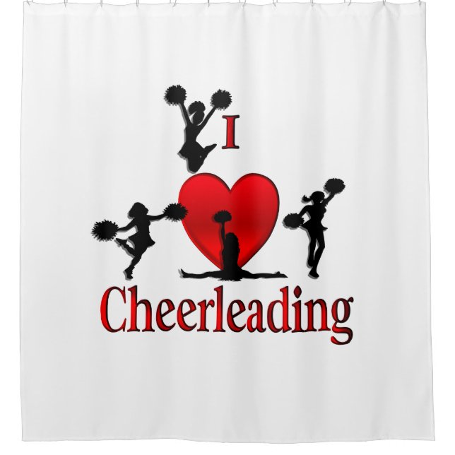 Einzigartig I Herz Cheerleader Duschvorhang (Vorderseite)