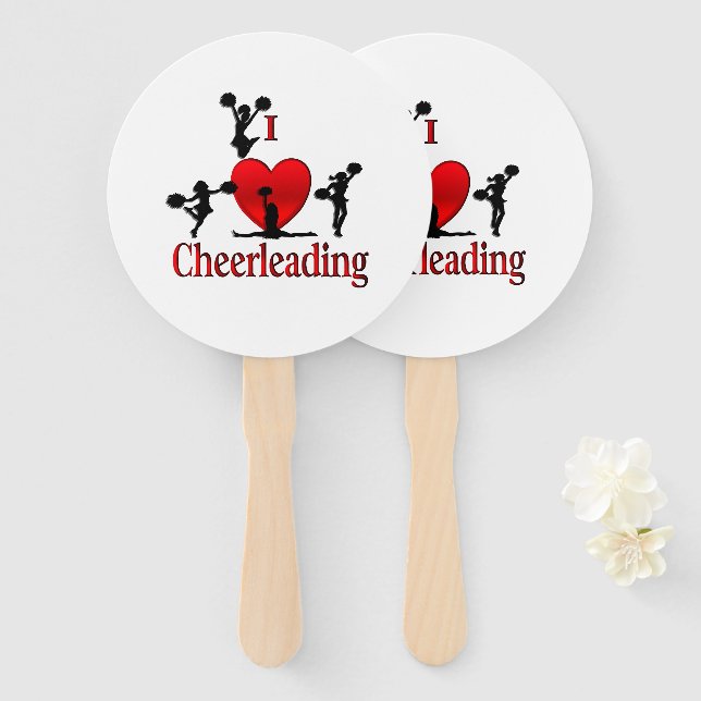 Einzigartig I Herz Cheerleader Fächer (Vorne und Hinten)