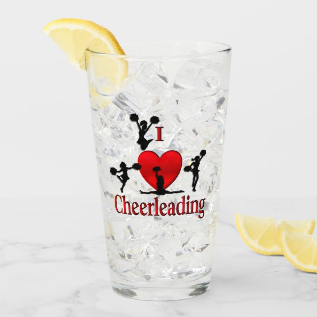 Einzigartig I Herz Cheerleader Glas (Vorderseite Ice)
