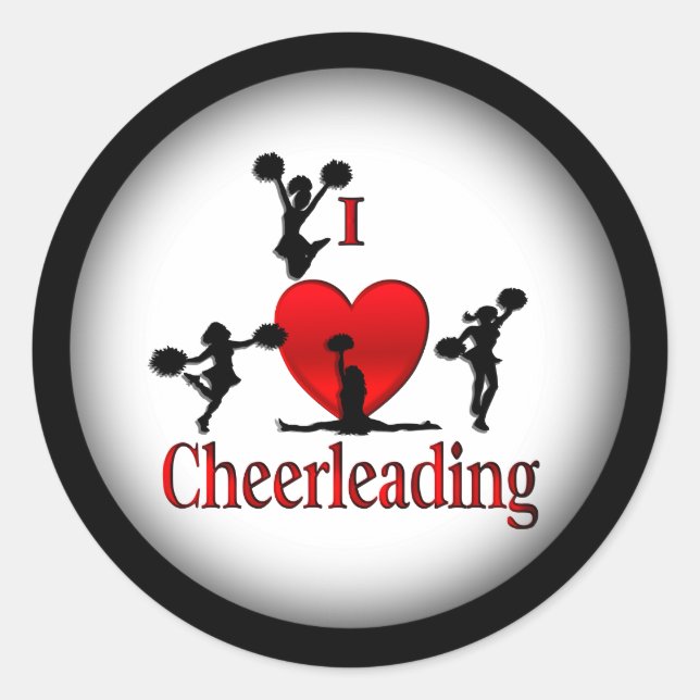 Einzigartig I Herz Cheerleader Runder Aufkleber (Vorderseite)