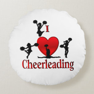 Einzigartig I Herz Cheerleader Rundes Kissen