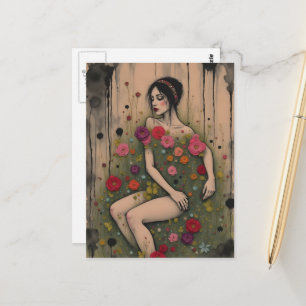 Einzigartig im Geheimnisgarten Mixed Media Postkarte