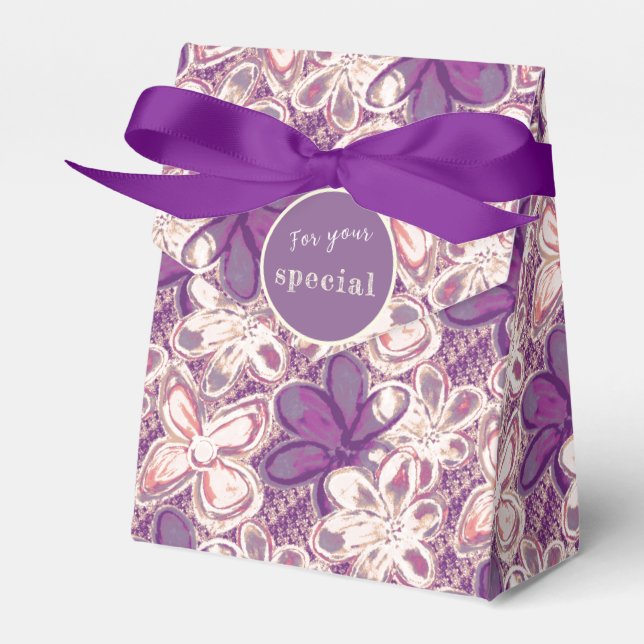 Einzigartig in Glasur/lila floral Geschenkschachtel (Vorderseite)