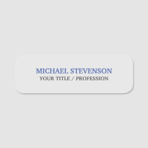 Einzigartig klassisches Blau Grau Namensschild