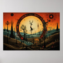 Einzigartig Kokopelli Abstrakt