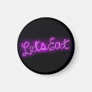 Einzigartig Lasst uns Vintagen Neon-Sign in Lila e Magnet
