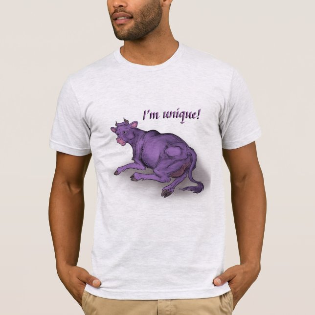 Einzigartig! lila Kuh T-Shirt (Vorderseite)