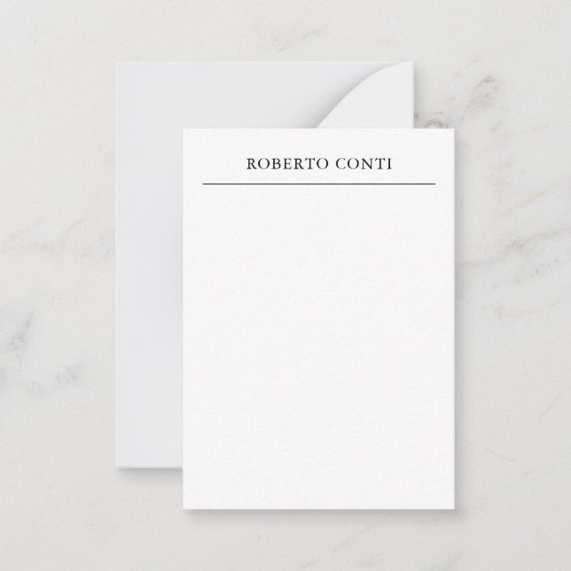 Einzigartig Modernes Schlichtes Minimalistisch Mitteilungskarte (Vorderseite)