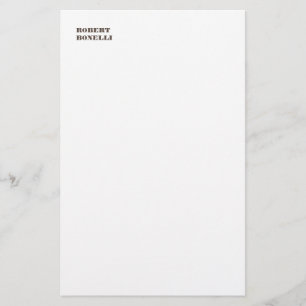 Einzigartig Modernes Schwarz-Weiß Ihr Name Minimal Briefpapier